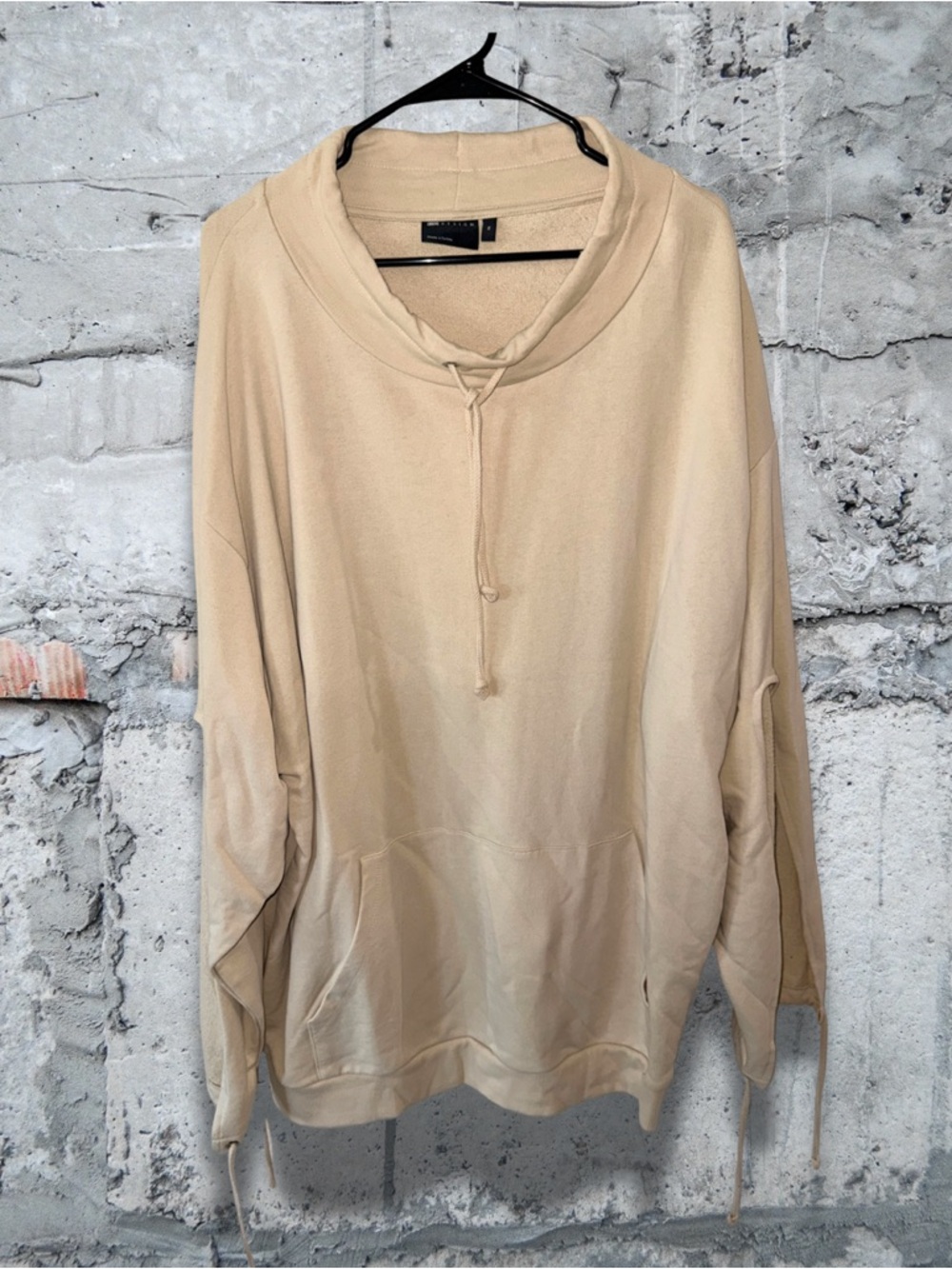 ASOS Beige Drawstring Hoodie Sweater